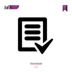 Outline  task-complete icon  vector isolated on white background. Graphic design, material-design, nuclear office icons, mobile application, logo, user interface. EPS 10 format vector