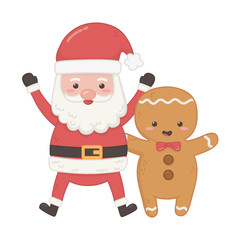 santa and gingerbread man decoration merry christmas