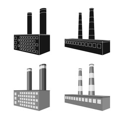 Obraz premium Vector design of construction and equipment sign. Set of construction and manufacturing stock symbol for web.