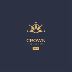 Vintage Crown Logo Royal King Queen abstract Logo design vector template.
