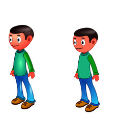 Happy Boys - Cartoon Vector Image