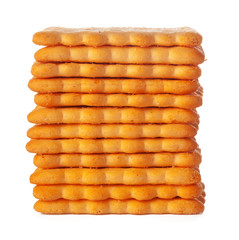 Salted cracker cookies isolated on white background