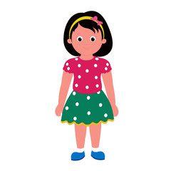 Young Smiling Girl - Cartoon Vector Image