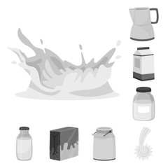 Isolated object of product and calcium symbol. Collection of product and diet stock vector illustration.