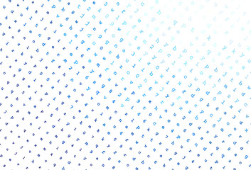 Light BLUE vector backdrop with english symbols.