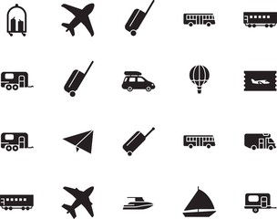 holiday vector icon set such as: airship, ship, basket, family, sketch, hot, roof, mail, box, nautical, regatta, vessel, traveler, ticket, sport, motorhome, airline, toy, start, fun, cart, yachting