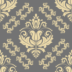 Classic seamless vector golden pattern. Damask orient golden ornament. Classic vintage background. Orient ornament for fabric, wallpaper and packaging