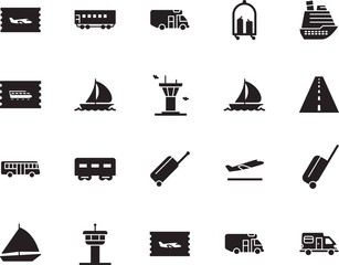holiday vector icon set such as: departures, off, logo, delivery, company, view, modern, hotel, cart, public, stripe, template, water, highway, race, airways, briefcase, minimal, luxury, shipping
