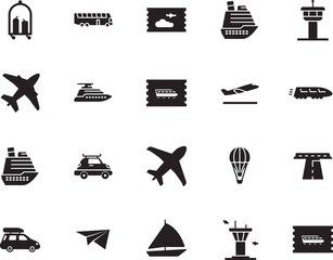 holiday vector icon set such as: hotel, stop, mail, origami, wagon, cart, yachting, sail, map, toy, stripe, subway, bus, recreation, departures, abstract, school, fun, activity, silver, wing, fast