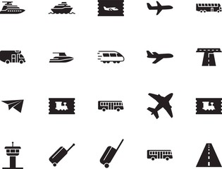 Obraz premium holiday vector icon set such as: art, origami, airline, camping, metro, railroad, rail, automobile, cruiser, mail, toy, wing, express, truck, motorhome, start, ship, wagon, sea, traveler, terminal