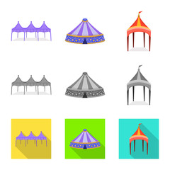 Vector illustration of roof and folding logo. Collection of roof and architecture stock symbol for web.