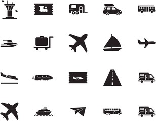 holiday vector icon set such as: mobile, high, subway, path, rv, roadside, wind, liner, start, icons, way, regatta, destination, fast, architecture, map, tower, cart, outdoor, bag, control, sail