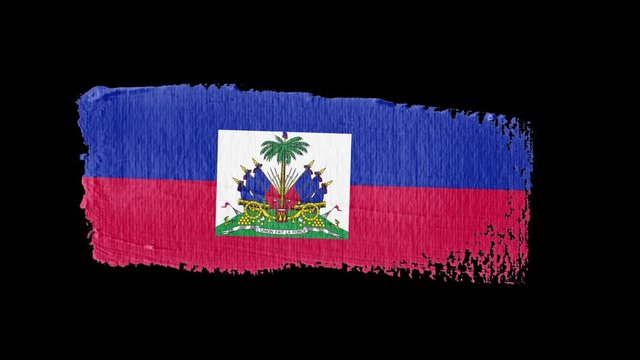 Haiti flag painted with a brush stroke