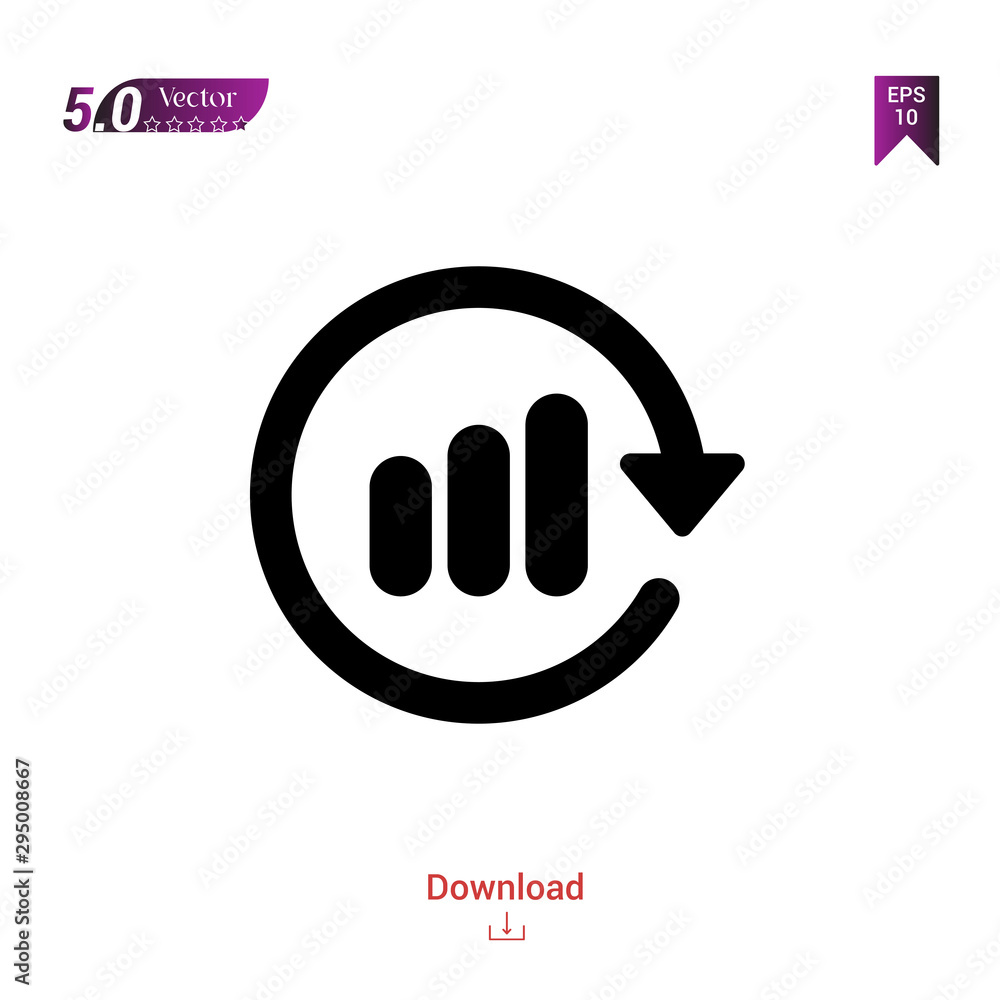Poster outline bar-chart-reload icon. bar-chart-reload icon vector isolated on white background. graphic de