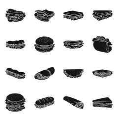 Vector illustration of breakfast and ingredient logo. Collection of breakfast and sandwich stock symbol for web.