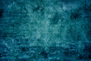 Fototapeta na wymiar Grunge blue painted cement wall texture background.