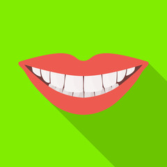 Vector design of mouth and smile symbol. Web element of mouth and teeth stock symbol for web.