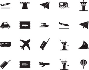 holiday vector icon set such as: basket, circle, camp, icons, carriage, destination, metal, steel, ship, station, departures, race, drive, hot, luxury, highway, camping, truck, landing, caravan, box