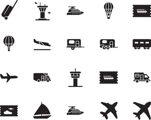 holiday vector icon set such as: wind, case, luggage, summer, destination, metal, track, speed, sailboat, suitcase, express, ship, sport, bag, steel, wave, sea, wagon, railroad, circle, nautical