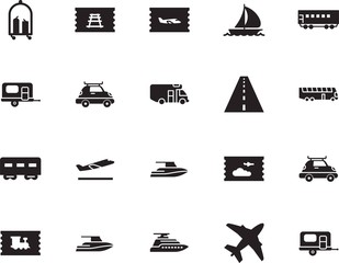 holiday vector icon set such as: trolley, set, coach, off, stop, stripe, departures, regatta, navigation, avenue, drive, roadside, modern, ship, map, highway, public, bus, yachting, start, airways