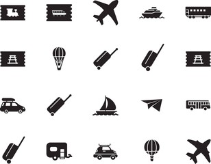 holiday vector icon set such as: luxury, recreation, station, school, track, circle, traffic, truck, aviation, mail, side, carriage, company, rail, smart, regatta, minimal, railroad, lifestyle