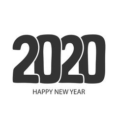 Happy New Year 2020. Calendar cover, brochure design, card, banner template. Cartoon style vector image.