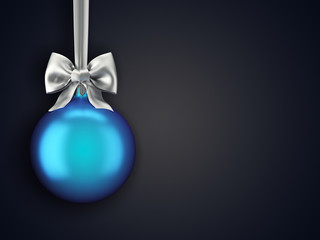 3D Rendering Christmas ball on a dark background