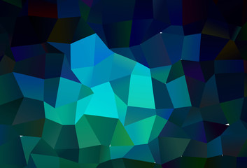 Dark Blue, Green vector shining triangular layout.
