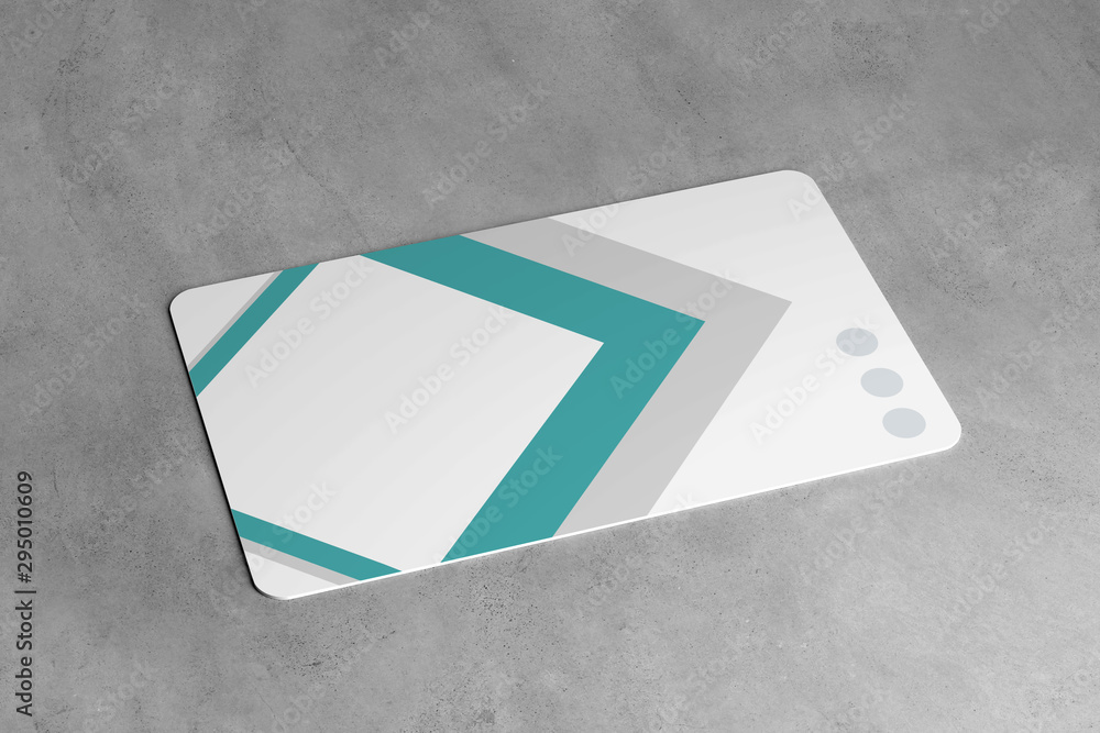 Poster mock up of a rounded corner card - 3d rendering