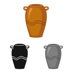 Isolated object of vase and ceramic sign. Web element of vase and brown vector icon for stock.