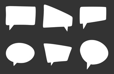 Set of different speech bubbles, blank and empty template of chat signs. Cartoon style vector image.