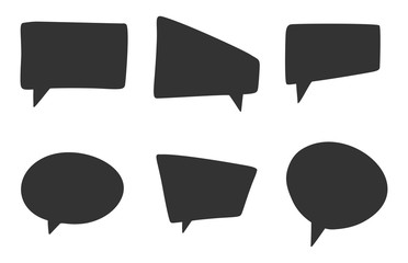 Set of different speech bubbles, blank and empty template of chat signs. Cartoon style vector image.