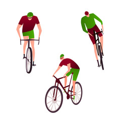 Mountain bicycle icons set
