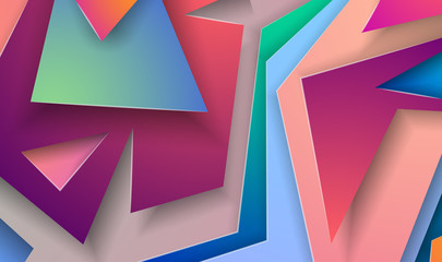 Colorful 3D abstract background with paper cut shapes