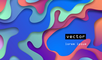 Colorful 3D abstract background with paper cut shapes