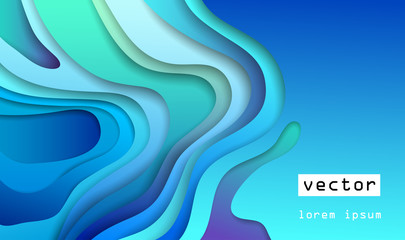 Colorful 3D abstract background with paper cut shapes