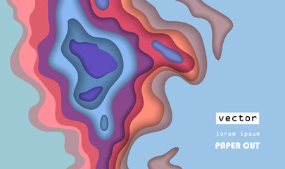 Colorful 3D abstract background with paper cut shapes