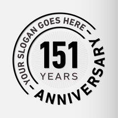 151 years anniversary logo template. One hundred and fifty-one years celebrating logotype. Vector and illustration.