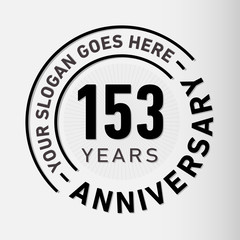 153 years anniversary logo template. One hundred and fifty-three years celebrating logotype. Vector and illustration.