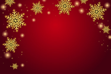 Fototapeta na wymiar Christmas golden snow on red exclusive background