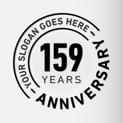 159 years anniversary logo template. One hundred and fifty-nine years celebrating logotype. Vector and illustration.