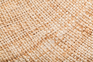 texture of straw hat from natural raffia fibers