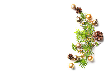 Beautiful Christmas composition on white background
