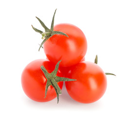 Fresh tomatoes on white background