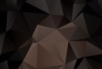 Dark Brown vector abstract polygonal template.