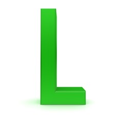 L letter 3d green sign