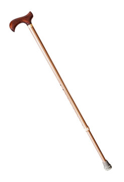 adjustable walking stick isolated on white