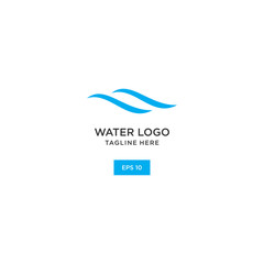 Water wave Logo Template vector design .