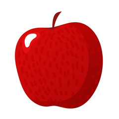 Red apple vector illustration. Flat style. Cartoon