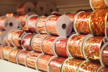 Christmas gift tapes in a decorative objects shop